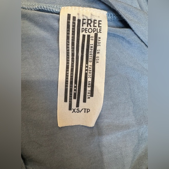 Free People Light Blue V-Neck Bodysuit #163 - Picture 3 of 4